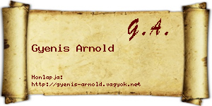 Gyenis Arnold névjegykártya